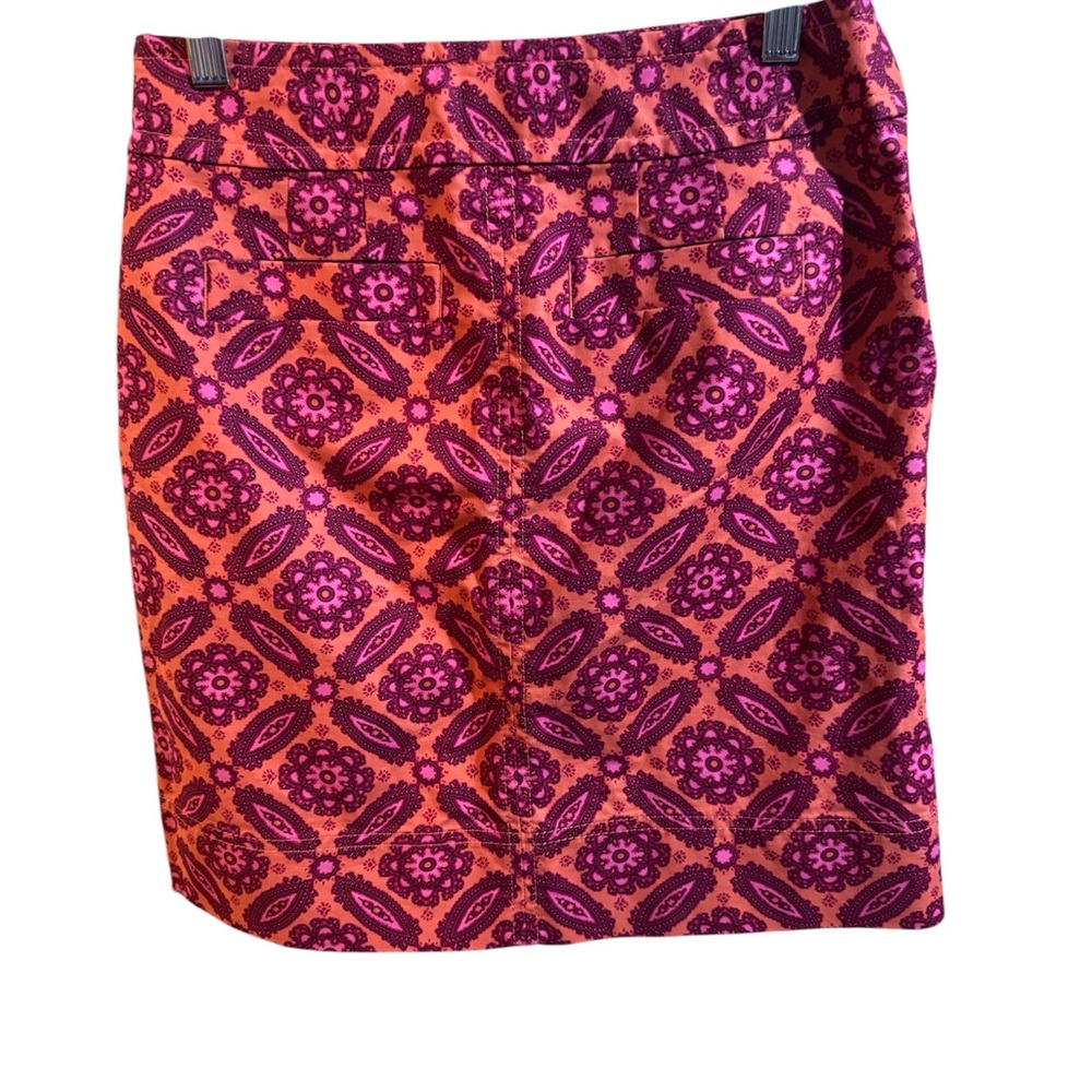 Ann Taylor Pink and Orange Patterned Pencil Skirt Size 00 - Picture 3 of 5